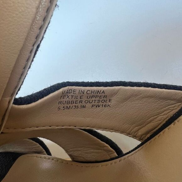 Michael Kors Damita Espadrille Wedge Sandal Size 5.5-6 Black Canvas Zipper - Picture 9 of 11